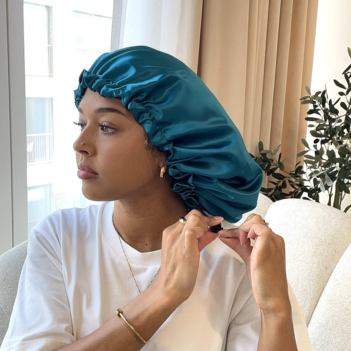 Krafts by Kerry Luxury Satin Bonnet - Ocean