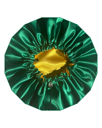 Krafts by Kerry Mix & Match Luxury Satin Bonnet - Green/Yellow