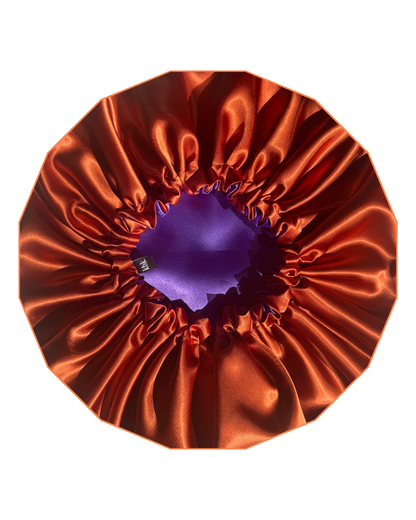 Krafts by Kerry Mix & Match Luxury Satin Bonnet - Orange/Purple