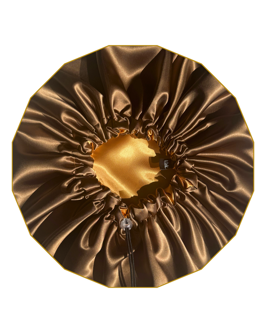 Krafts by Kerry Mix & Match Luxury Satin Bonnet - Gold/Brown