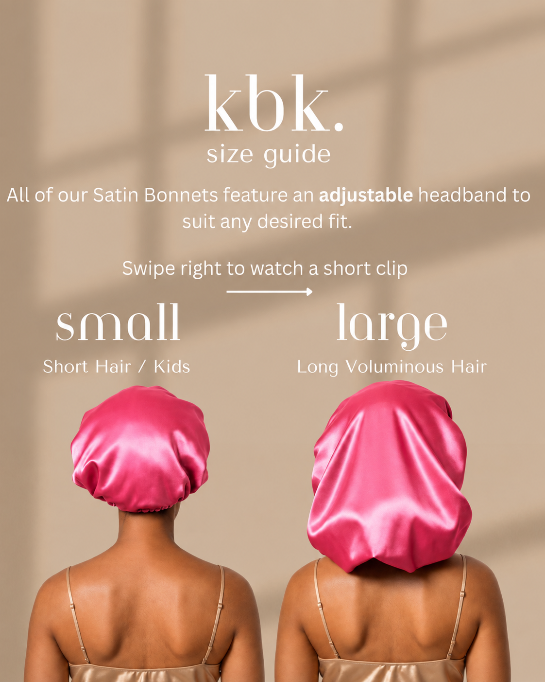 Krafts by Kerry Luxury Satin Bonnet - Hot Pink